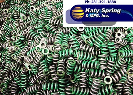 375 Inconel® x750 compression spring with green color code stripe for the actuator industry