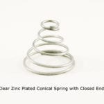 Clear Zinc Plated Conical Spring with Closed End